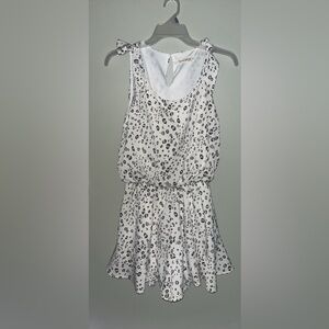 White and Black Polka animal print romper